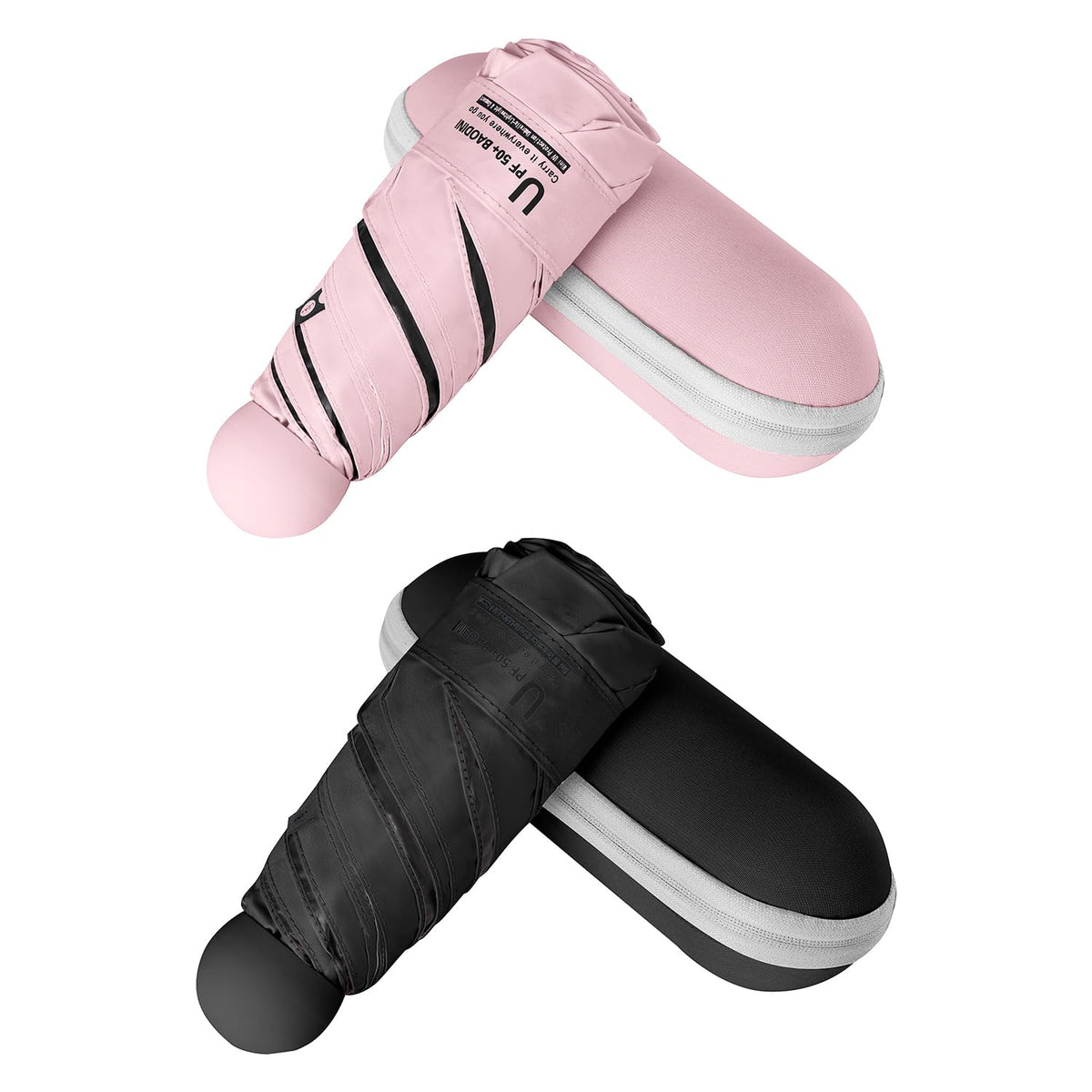 BAODINI Mini Travel Umbrella with UV Sun Protection, Compact Pocket-Size