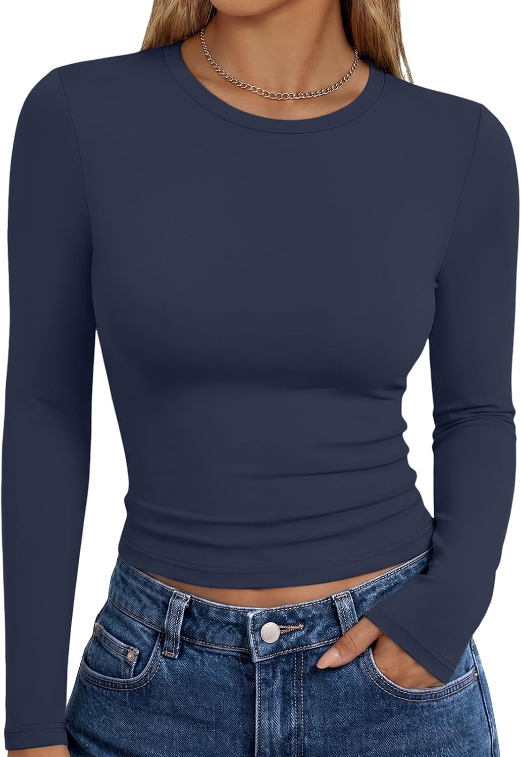 Trendy Queen Womens Long Sleeve T Shirts Fall Fashion Basic Y2K Tops 2026