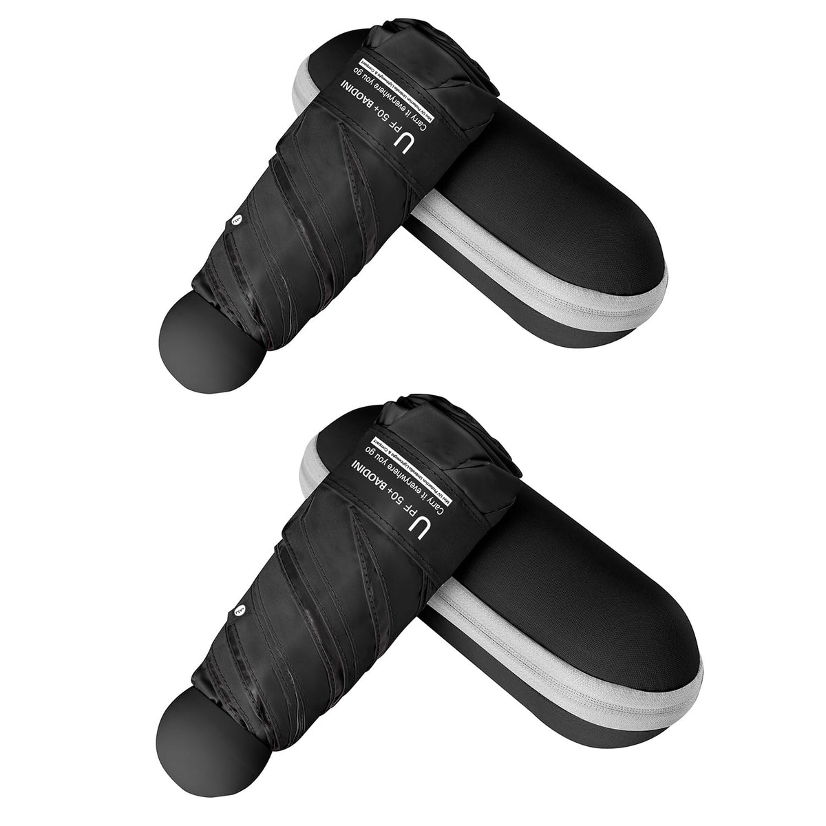 BAODINI Mini Travel Umbrella with UV Sun Protection, Compact Pocket-Size