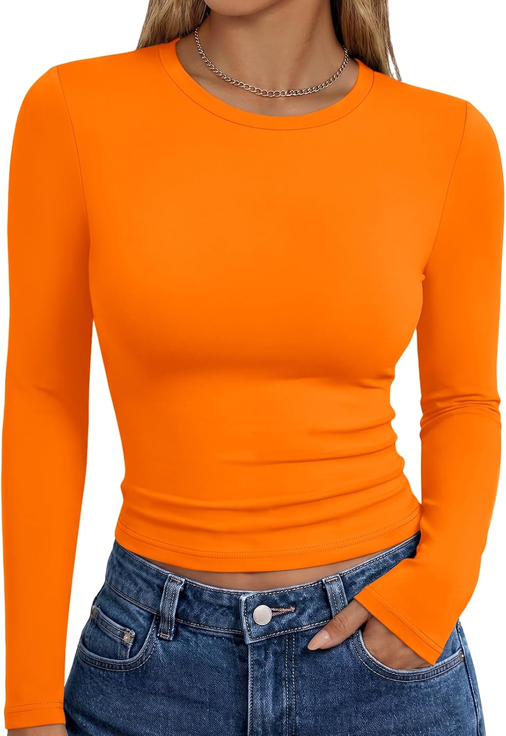 Trendy Queen Womens Long Sleeve T Shirts Fall Fashion Basic Y2K Tops 2026