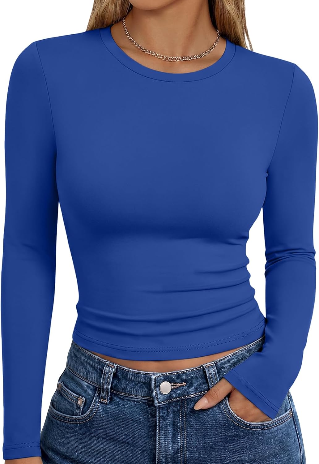 Trendy Queen Womens Long Sleeve T Shirts Fall Fashion Basic Y2K Tops 2026
