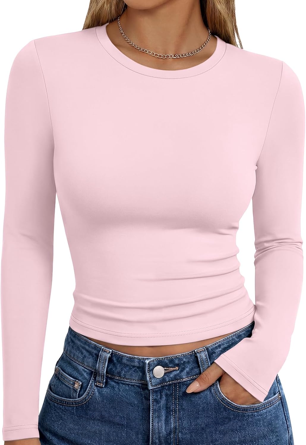 Trendy Queen Womens Long Sleeve T Shirts Fall Fashion Basic Y2K Tops 2026