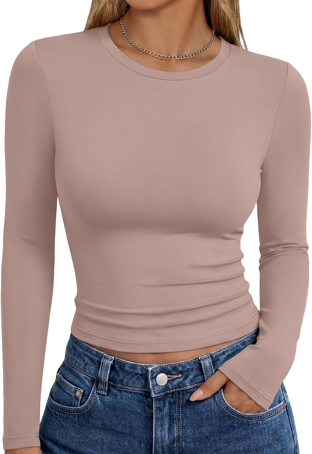 Trendy Queen Womens Long Sleeve T Shirts Fall Fashion Basic Y2K Tops 2026