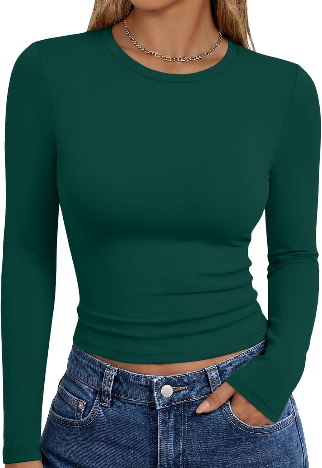 Trendy Queen Womens Long Sleeve T Shirts Fall Fashion Basic Y2K Tops 2026