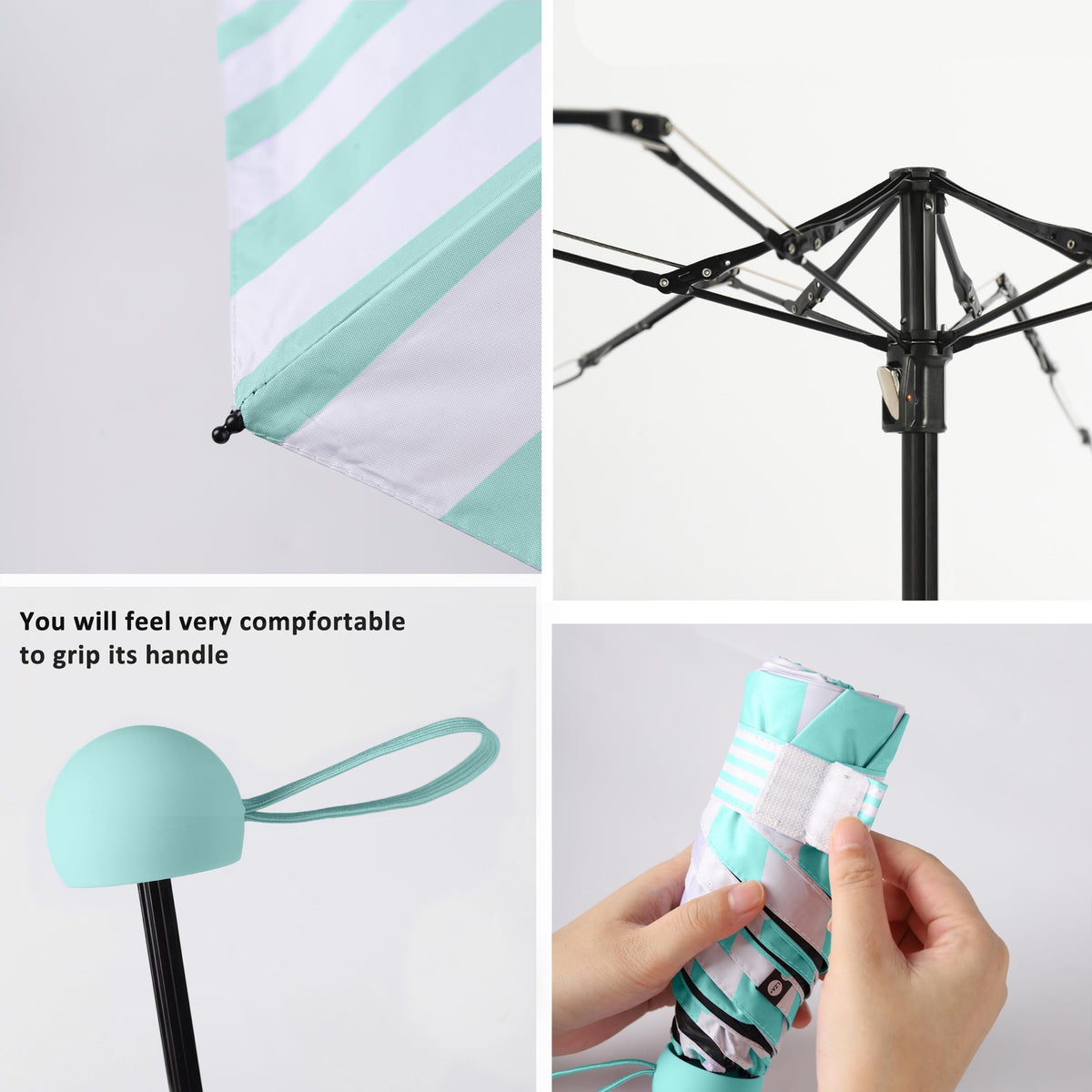 BAODINI Mini Travel Umbrella with UV Sun Protection, Compact Pocket-Size