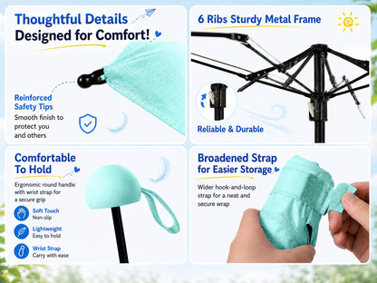 BAODINI Mini Travel Umbrella with UV Sun Protection, Compact Pocket-Size