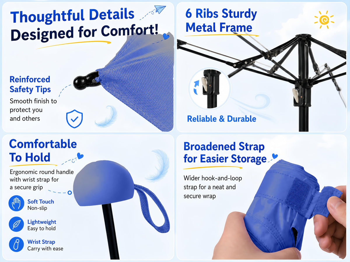 BAODINI Mini Travel Umbrella with UV Sun Protection, Compact Pocket-Size