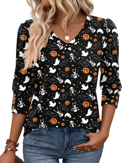 Zeagoo Womens 3/4 Sleeve V Neck T Shirts Dressy Casual Tops